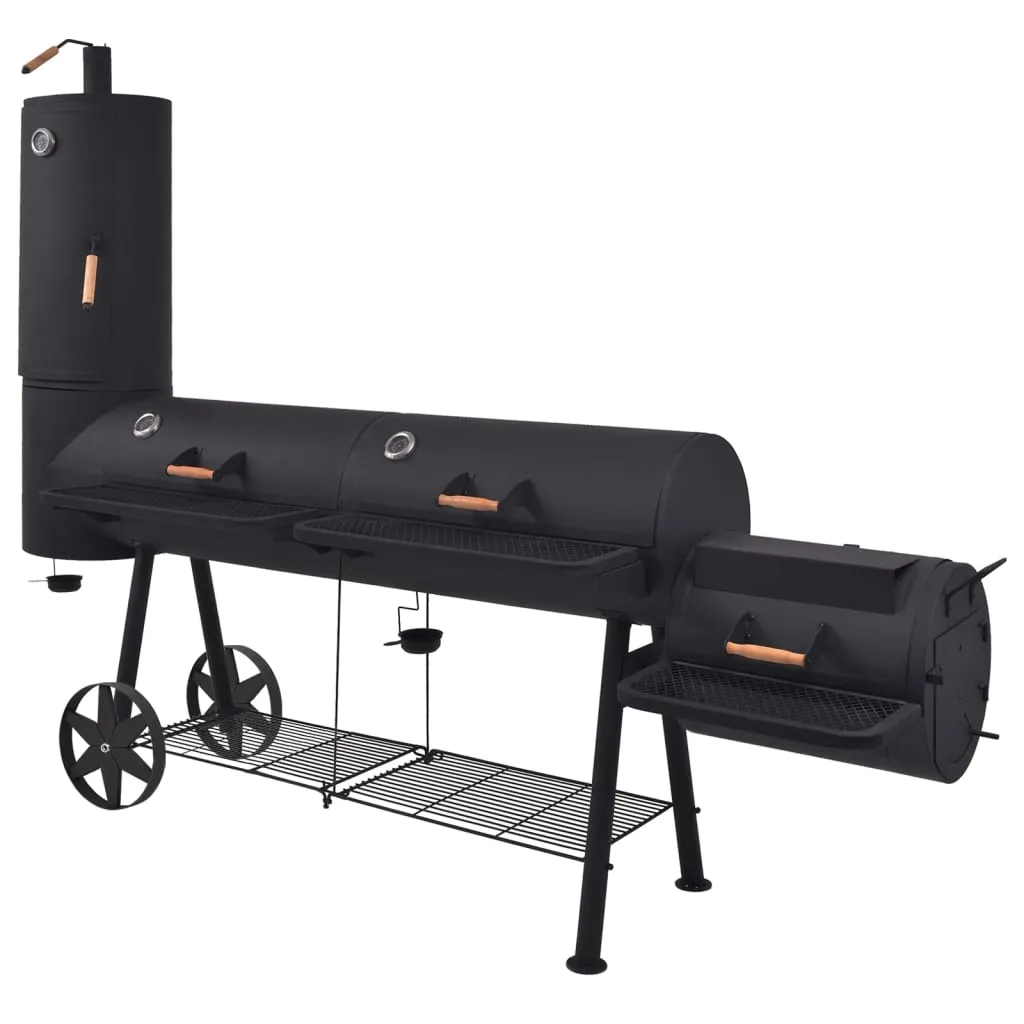 Holzkohlegrill Smoker mit Ablage Schwarz XXXL Möbel Sommer 82369191